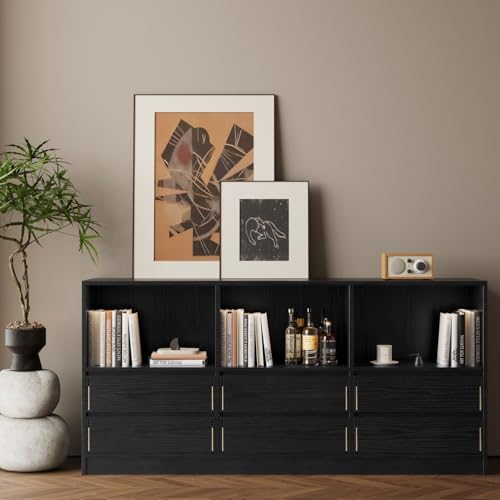 Abyssaly Black Wood Contact Paper Peel and Stick Wallpaper for Cabinets - color: Black, size: 35.6" x 118"