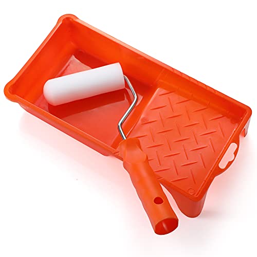 4" Foam Paint Roller Set 12Pack with Frame,Tray High Density Cover