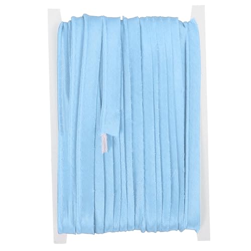 YELARXI 1/2 Inch Maxi Piping Bias Tape, 20 Yards Piping Trim with Cord Satin Binding Lip Cord Trim Fit for Sewing Garment Webbing Trimming Crafts Decorating - (Light Blue) - color: Light Blue