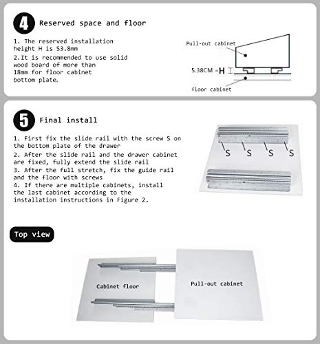 YENUO Undermount Concealed Drawer Slides Full Extension 16–40 Inch 250 LB - size: 16 Inch, style: Load: 250 lb – Bottom Mount