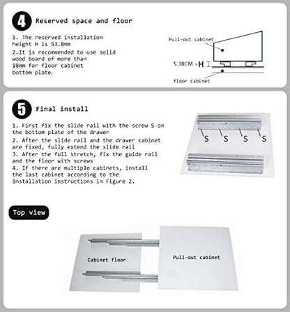 YENUO Undermount Concealed Drawer Slides Full Extension 16–40 Inch 250 LB - size: 16 Inch, style: Load: 250 lb – Bottom Mount