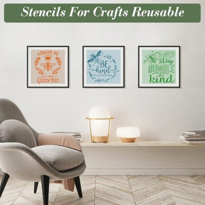Insect Bee Stencils for Crafts Reusable 25Pcs Stencils(6X6 Inch) - color: Bee 1