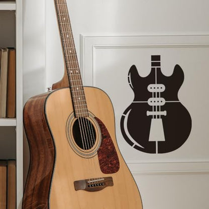 FINGERINSPIRE 6PCS Guitar Stencils 8.3x11.7 Inch Modern Guitar Body Painting Stencil Reusable Plastic Music Template with a Brush for Painting on Wood Wall Canvas Furniture Home Decor - style: Guitar