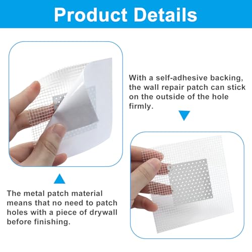 2 x 2 Inch Drywall Repair Patch, 8Pcs - size: 2x2 Inch