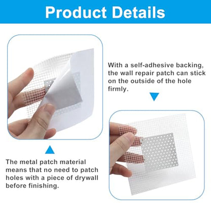2 x 2 Inch Drywall Repair Patch, 8Pcs - size: 2x2 Inch