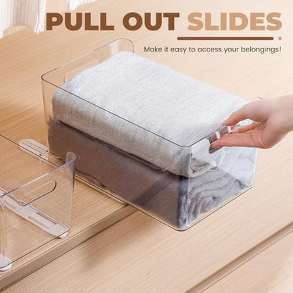 LELE LIFE Adhesive Pull Out Cabinet Drawer Sliders, Drawer Bin Organizer Sliding Rails Guides, No Drill DIY Basket Slides Bottom Mount for Shelf (4 Pack) - color: 4 Pack