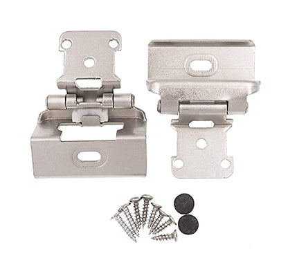 DecoBasics 1/2" Overlay Full Wrap Cabinet Hinges for Kitchen (10 Pair /20 Pcs) -Satin Brushed Nickel Full Wrap Around Self Closing Cabinet Hinges - style: 10 Pairs Pack /20 Pcs