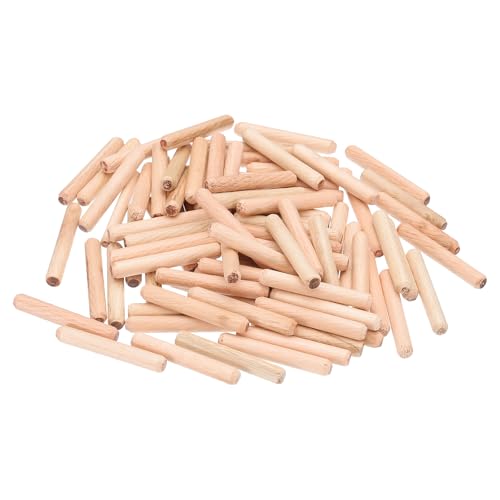 PATIKIL 1/4 Wooden Dowel Pins 144Pcs M6x40mm Wood Dowel Pins Hardwood Pegs - size: M6x40mm