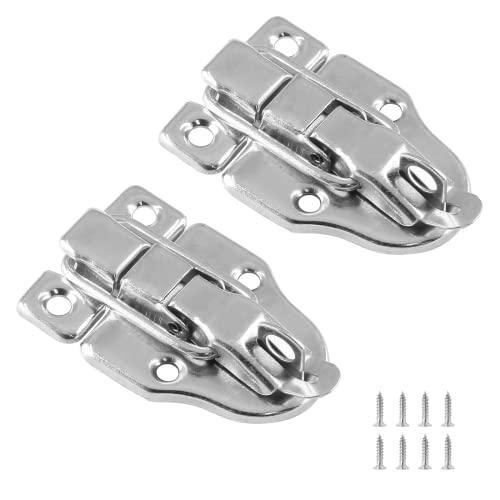 Zorfeter 2Pcs Modern Silver Duckbilled Hasp Clasp Latch Lock - color: Silver