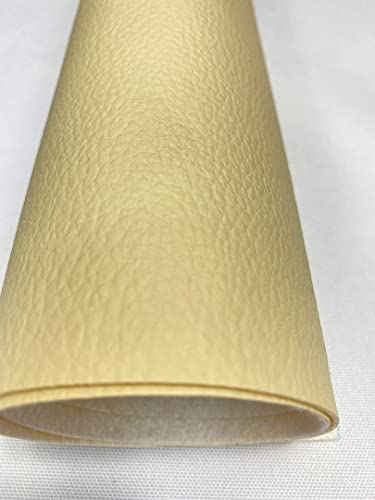 Mybecca Faux Leather Fabric Calf Champion Ivory (1 Yard)(3 Feet x 4.5 Feet) - color: Ivory