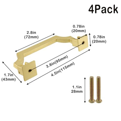 Geesatis 4Pcs Gold Cabinet Pulls, 3.8" Solid Zinc Alloy Drawer Door Handles - color: Gold(4Pcs), size: 3.8inch