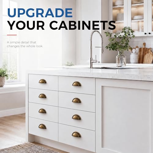 HOMOTEK 5 Pack 3 Inch Hole Centers Brass Bronze Drawer Bin Cup Pulls Dresser Pulls for Cabinets,Furniture Handles,Kitchen Cabinet Hardware - color: Brass Bronze, size: 5 Pack