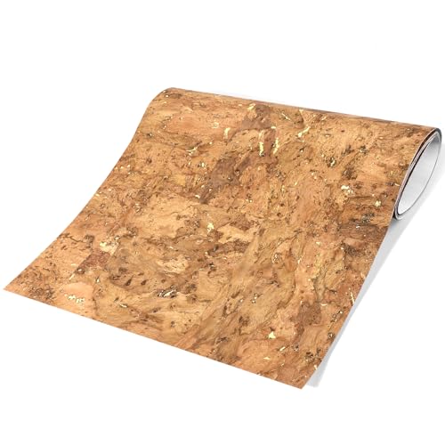 Peel and Stick Wallpaper, Self-Adhesive Cork Contact Paper Inlaid with Golden Foil, Removable Textured 3D, 16.5"x118.1" (Elim Forest) (Pack of 5) - size: 16.5" x 118.1" (Pack of 5)