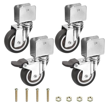 PATIKIL 1.5" Swivel Caster Wheels W/ 0.98" U Bracket Total Load 165lbs 4Set