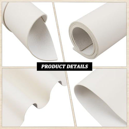 23.7 x 13.01 Inch Litchi Tooling PU Leather Sheet Solid Color Synthetic Fabric Roll Flawless Pieces Square Leather Sheet Leatherette for DIY Earrings Bows Crafts Making(White) - color: White