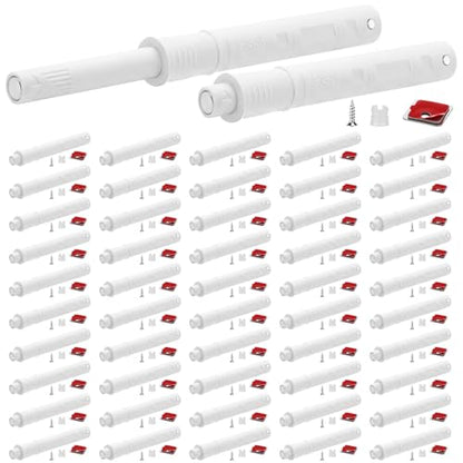 Lounsweer 50 Pack Magnetic Push Latches for Cabinets, White Long - color: White, size: Long
