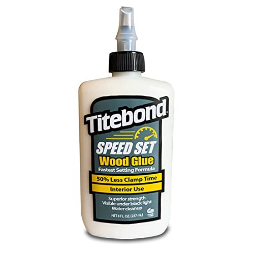 Titebond Speed Set Wood Glue 8 Oz. – Fast-Setting PVA Adhesive with 15-Minute Clamp Time – 4363 - size: 8 Oz