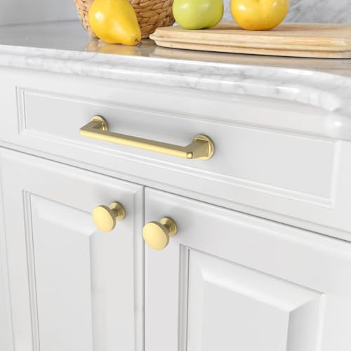 Asidrama 6 Pack Brushed Gold Kitchen Cabinet Knobs - color: Gold, style: 6 Pack