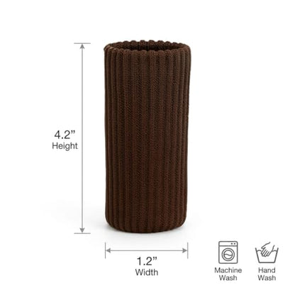 Chair Leg Floor Protectors Socks - 24Pcs Brown Polyester Furniture Covers