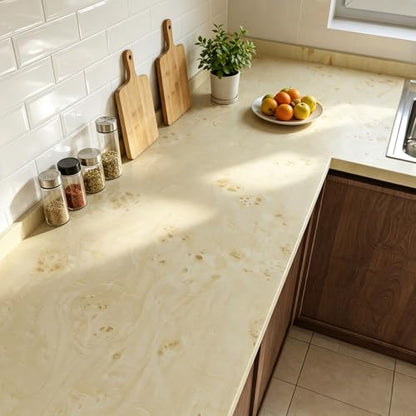 Livelynine Light Burl Wood Grain Contact Paper Peel and Stick Light Wood Contact Paper for Countertops Cabinet Wallpaper Self Adhesive Kitchen Countertop Vinyl Wrap Heat Resistant Waterproof 15.8x78.8 - size: 15.8" x 78.8"