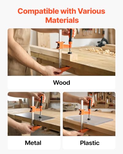 VEVOR Bar Clamps for Woodworking, 8-Pack, 6" and 12" F Clamps, 600 lbs Load Limit, with Plastic Pad and Self-Locking Design, Malleable Iron and Carbon Steel, for Wood Working and Metal Working - size: 12"& 6" (8 Pack), style: Medium-Duty