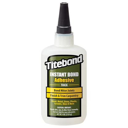 Titebond Instant Bond Thick CA Super Glue – Ethyl Cyanoacrylate Adhesive for Wood, 8-10 Second Set – 4 Oz. 6222 - size: 4 oz.