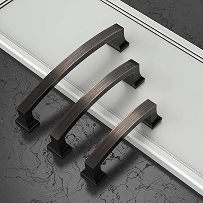 Asidrama 10 Pack 3 Inch(76mm) Hole Centers Kitchen Cabinet Handles, Oil Rubbed Bronze Cabinet Pulls Kitchen Cabinet Hardware for Cupboard Drawer Pulls - color: Oil Rubbed Bronze, size: 3" Hole Center, style: 10 Pack