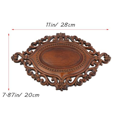 Antrader 2Pcs Vintage Wooden Carved Onlay Appliques,11"×7.87"(Style 20) - style: Style 20, Large Size
