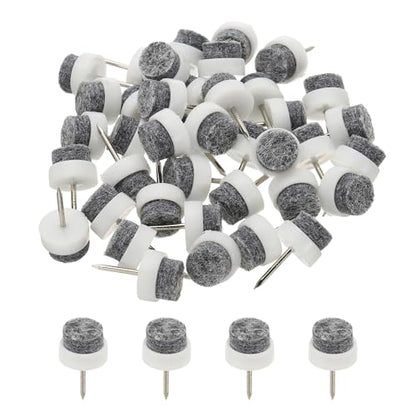 PATIKIL 14 mm Nail-on Felt Pads 40Pcs Round Felt Furniture Sliders White - color: White, size: 14 mm