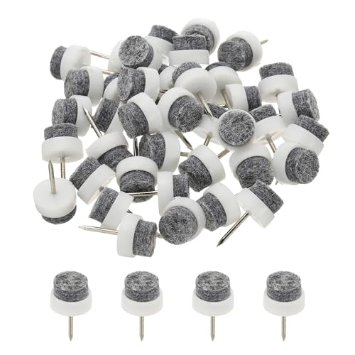 PATIKIL 14 mm Nail-on Felt Pads 40Pcs Round Felt Furniture Sliders White - color: White, size: 14 mm