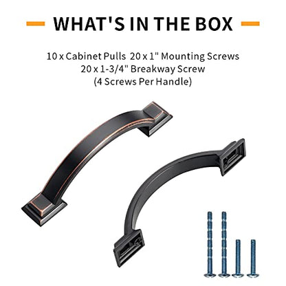 10 Pack 3 inch Cabinet Pulls Oil Rubbed Bronze Cabinet Handles Drawer Pulls for Kitchen Cabinet Cupboard - color: Oil Rubbed Bronze, size: 3 inch（76mm）, style: 10 Pack