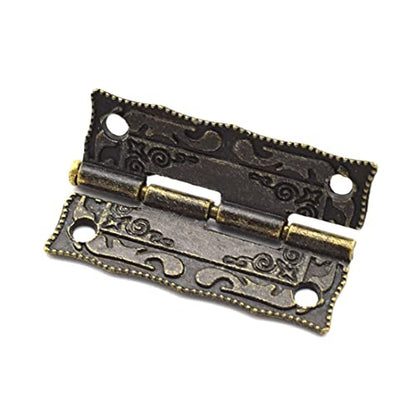Antique Bronze Decorative Hinges Pattern Carved Design - color: 36 x 23 mm Back Engraving