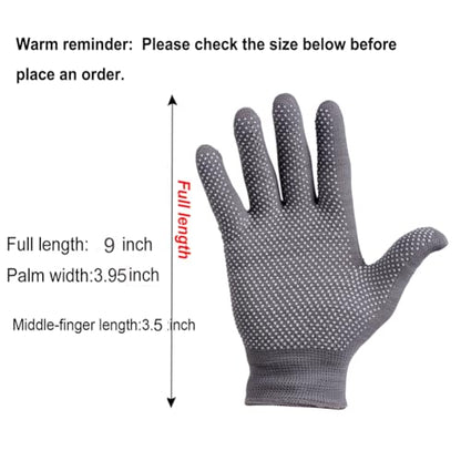 COOHORN 12Pairs Work Gloves Anti-slip Knitted Stretchy Cloth Glove Thin Moist Glove Liners - color: Grey