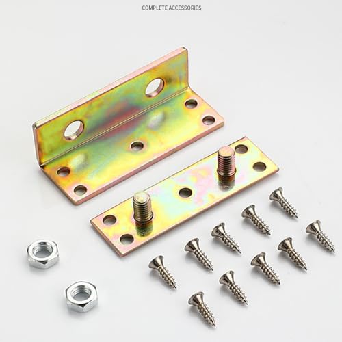 Bed Rail Brackets Bed Frame Hardware Gold - color: Gold, size: Medium