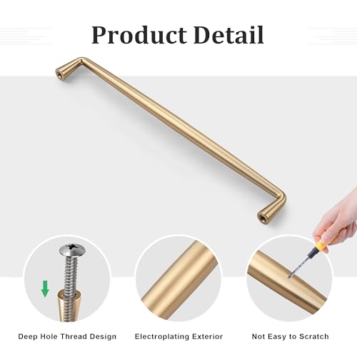 Gobrico 6 Pack 7-1/2 Inch (192mm) Hole Center Cabinet Handles, Champagne Bronze Kitchen Cabinet Pulls, Solid Drawer Pulls, Zinc Alloy Cabinet Handles, 7-15/16'' Overall Length - color: Champagne Bronze, size: 7-1/2 Inch Hole Center