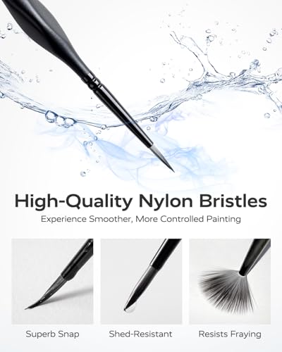 JusArt 10 Pcs Fine Paint Brushes for Detail, Set with Case Holder