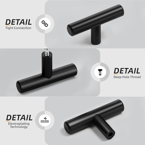 Goldenwarm 10 Pack Black Cabinet Knobs Matte Black Drawer Knobs, 2Inch - color: Black