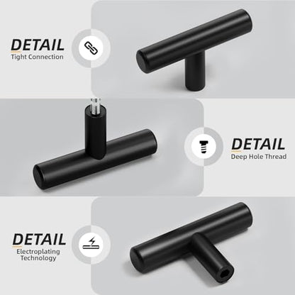 Goldenwarm 10 Pack Black Cabinet Knobs Matte Black Drawer Knobs, 2Inch - color: Black