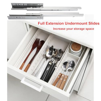 6 Pair of 22 Inch Undermount Soft Close Drawer Slides - size: 22 Inch