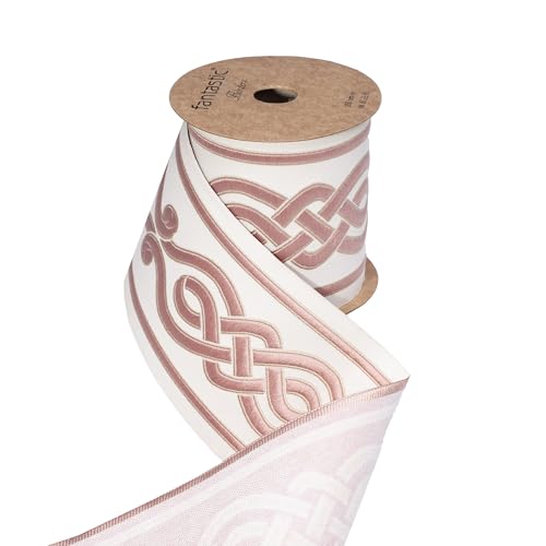 Jacquard Embroidered Trim Tape – Decorative Woven Border for Drapery, Upholstery, Cushions & Home Decor | Ideal for Interior Design, Sewing & Wholesale Projects (V3, 2.7" 3.8 Yards) - color: V3, size: 2.7" 3.8 Yards