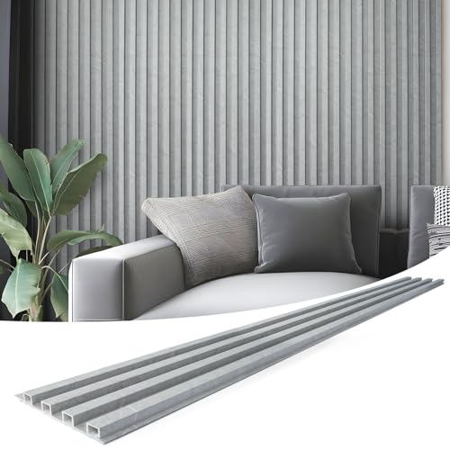 Art3d 96 x 6 Inch WPC Slat Wall Paneling for Interior Decor, 8-Pack, Slate - color: Slate, size: 96*6