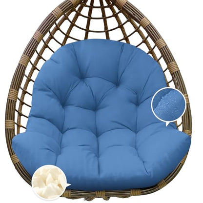 Egg Chair Cushion Replacement, Waterproof Outdoor Hanging Egg Chair Cushion Hammock Swing Chairs Cushions Pad, U-Shaped Thickened Cushions for Hanging Eggs Chairs, 47x33x7 Inches (Royal Blue) - color: Royal Blue