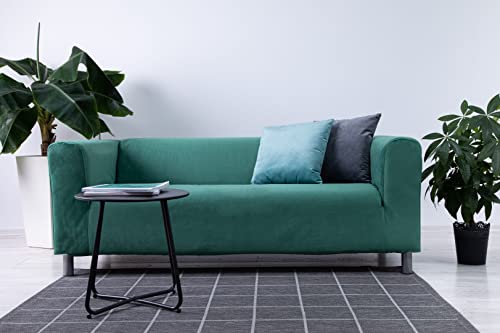 MASTERS OF COVERS Snug Fit Classic Velvet Klippan Loveseat Slipcover for The IKEA 2 Seater Klippan Loveseat Sofa Cover Replacement (Green, Velvet) - color: Velvet-green, size: Velvet