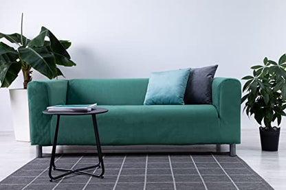 MASTERS OF COVERS Snug Fit Classic Velvet Klippan Loveseat Slipcover for The IKEA 2 Seater Klippan Loveseat Sofa Cover Replacement (Green, Velvet) - color: Velvet-green, size: Velvet