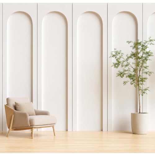Nuanchu 4 Set 118 x 31.5 Inch Arch MDF Wall Molding Kit - size: 118 x 31.5 x 0.2 Inch