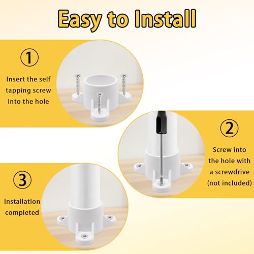 1 Inch PVC Flange PVC Table Leg Cap, 4 Pack Furniture Grade Rod Holder with Mounting Screws, Pipe Flange Fittings for DIY Making Storage Shelves, Support Feet - size: 1 Inch