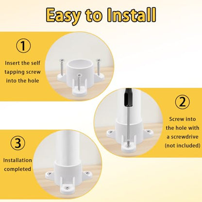 1 Inch PVC Flange PVC Table Leg Cap, 4 Pack Furniture Grade Rod Holder with Mounting Screws, Pipe Flange Fittings for DIY Making Storage Shelves, Support Feet - size: 1 Inch