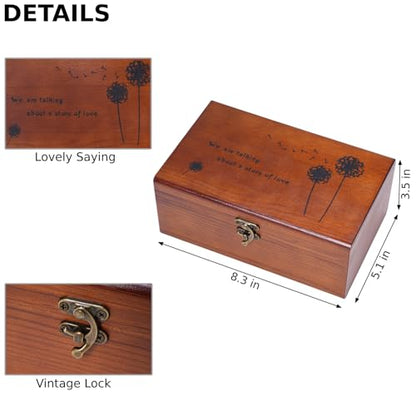 Wooden Sewing Kit Box, Wooden Sewing Box with Sew Kit Accessories - color: Retro Dandelion