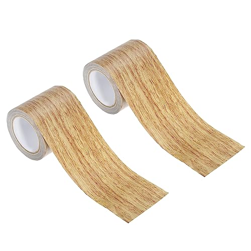 PATIKIL Wood Grain Repair Tape 2.2" X30', Self Adhesive Realistic Textured Repair Tape Patch for Floor Door Table Cabinets Desk, Brown Oak - color: Brown Oak, size: 2.2" x 30'