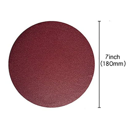 60-Pack 180mm 7" Sanding Discs 60 80 120 180 240 320 Assorted Grits Round Hook and Loop Flocking Sandpaper Orbital Sander Pads